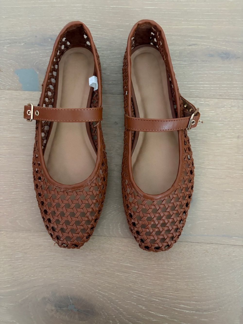 Universal Thread Woven Mary Jane Flats in Brown. Memory Foam Insole. Worn Once.